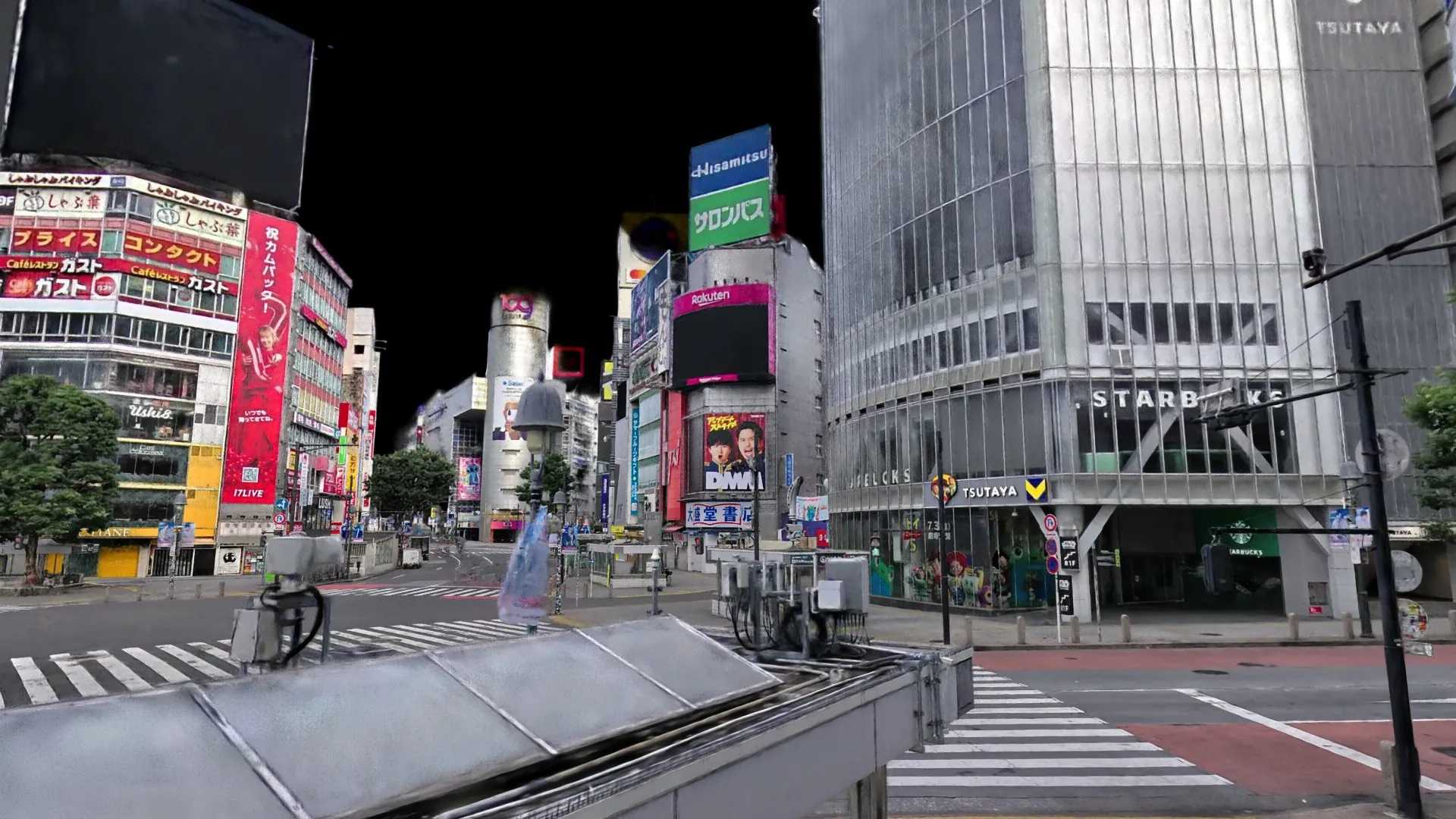 A 3DGS scan rendered in NVIDIA Isaac Sim (pedestrian eye level)